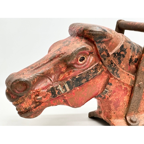 20 - A Wicksteed Playground cast iron horse head. 55x30cm.