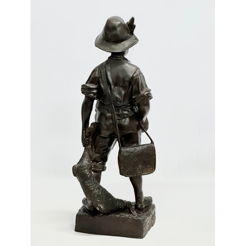 21 - Auguste Moreau (1834-1917) A large Late 19th Century bronze “Young Hunter” by Auguste Moreau. 53cm