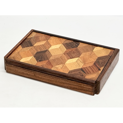 199 - Don S. Shoemaker. A good quality inlaid rosewood box by Don S. Shoemaker. With a collection of stone... 