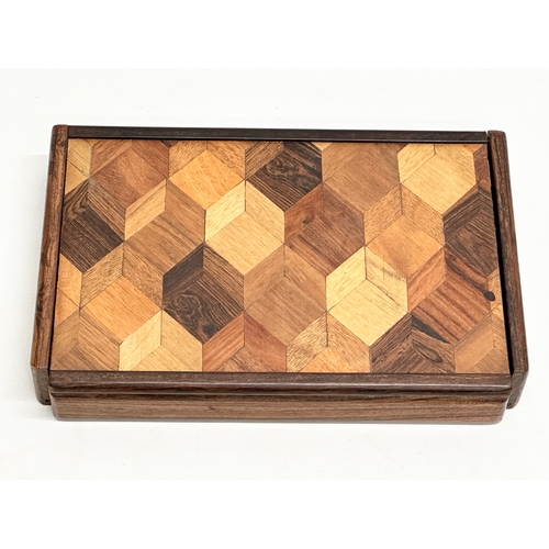 199 - Don S. Shoemaker. A good quality inlaid rosewood box by Don S. Shoemaker. With a collection of stone... 