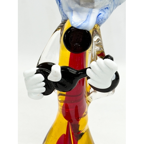 458 - A Mid 20th Century Murano Glass clown guitar player figure. 25.5cm