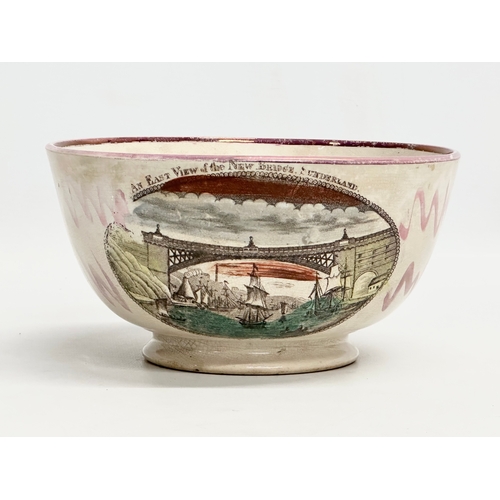 223 - An Early/Mid 19th Century Sunderland Lustre bowl. An East View of the New Bridge Sunderland. Circa 1... 