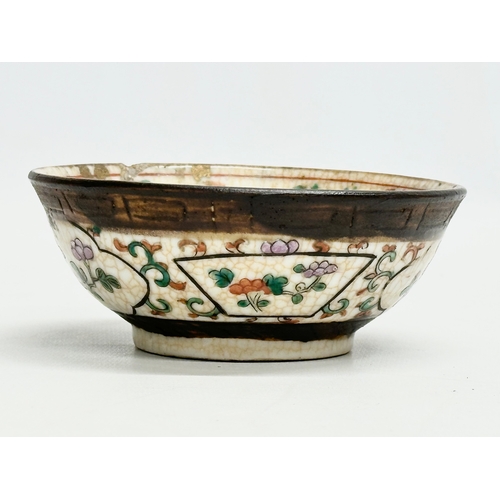 226 - A Late 19th Century Chinese Famille Rose Nanking crackle glazed bowl. 13.5x5cm.