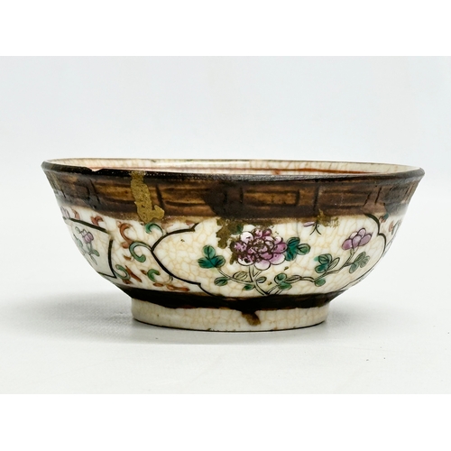 226 - A Late 19th Century Chinese Famille Rose Nanking crackle glazed bowl. 13.5x5cm.