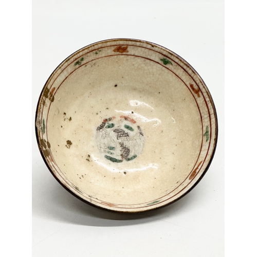 226 - A Late 19th Century Chinese Famille Rose Nanking crackle glazed bowl. 13.5x5cm.