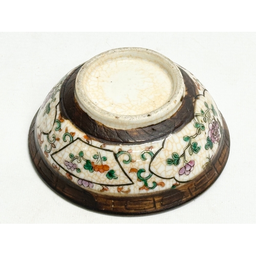 226 - A Late 19th Century Chinese Famille Rose Nanking crackle glazed bowl. 13.5x5cm.