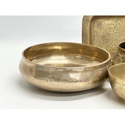 230 - A collection of 19th and Early 20th Century Cairo Ware/Far Eastern brassware.