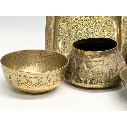 230 - A collection of 19th and Early 20th Century Cairo Ware/Far Eastern brassware.