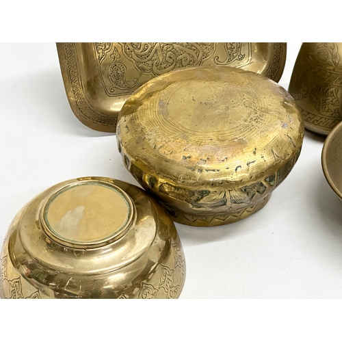 230 - A collection of 19th and Early 20th Century Cairo Ware/Far Eastern brassware.