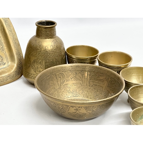 230 - A collection of 19th and Early 20th Century Cairo Ware/Far Eastern brassware.