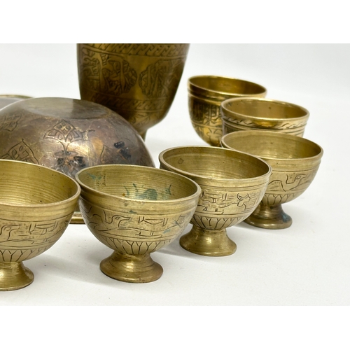 230 - A collection of 19th and Early 20th Century Cairo Ware/Far Eastern brassware.