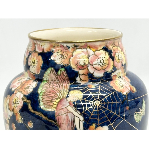 234 - A 1930’s Royal Winton “Fairy & Spiderweb” Roma vase. 14x17cm.