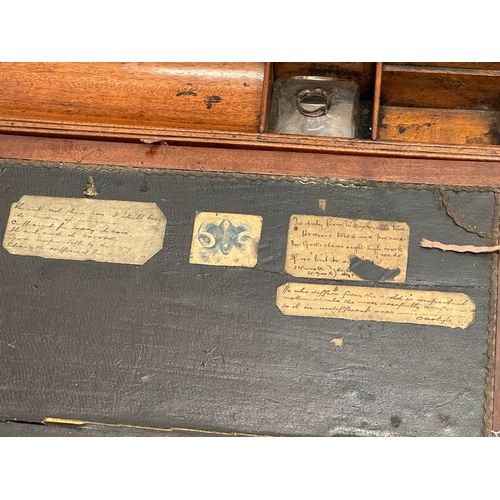 237 - A large Victorian brass bound rosewood writing slope. 51x27x18cm closed.