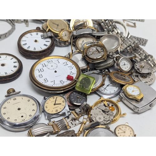 506 - A quantity of vintage watches, pocket watches, watch parts, etc