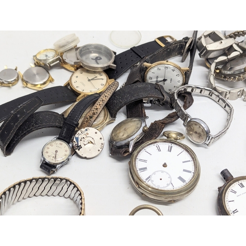 506 - A quantity of vintage watches, pocket watches, watch parts, etc