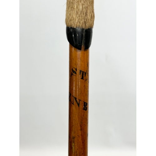 246 - St Beatenberg. A Late 19th/Early 20th Century walking stick. With a chamois horn handle. 100cm