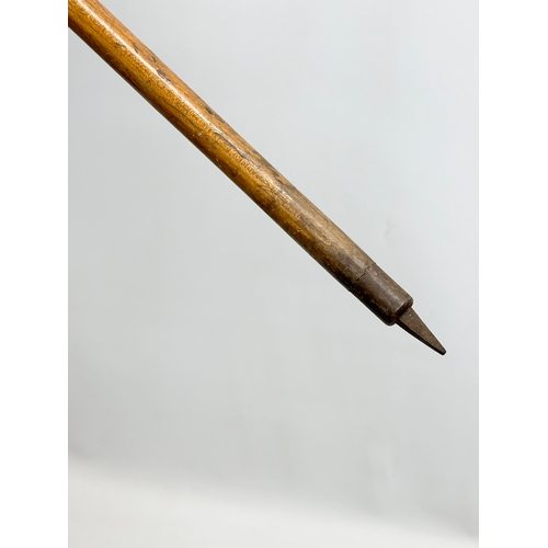 246 - St Beatenberg. A Late 19th/Early 20th Century walking stick. With a chamois horn handle. 100cm