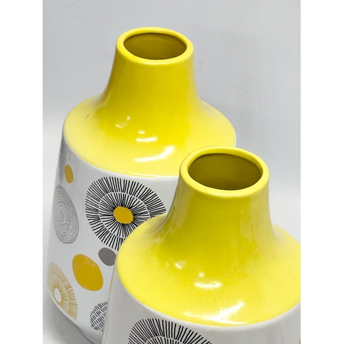 189 - A pair of 1970’s Mid Century pottery vases. 16x30cm