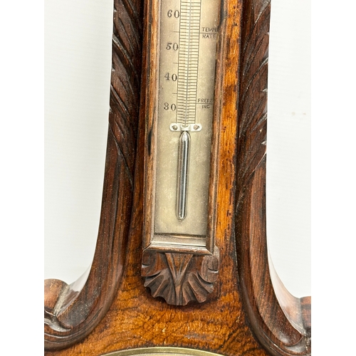 252 - A good quality Late William IV rosewood barometer. 32x104cm.