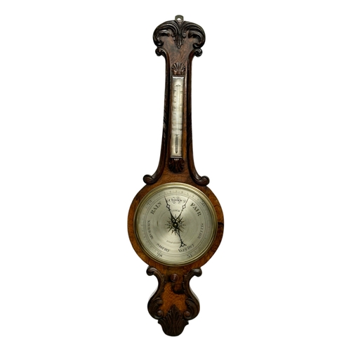 252 - A good quality Late William IV rosewood barometer. 32x104cm.