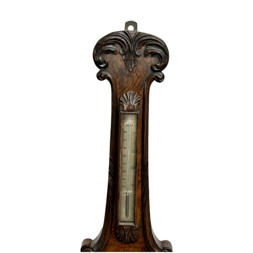 252 - A good quality Late William IV rosewood barometer. 32x104cm.