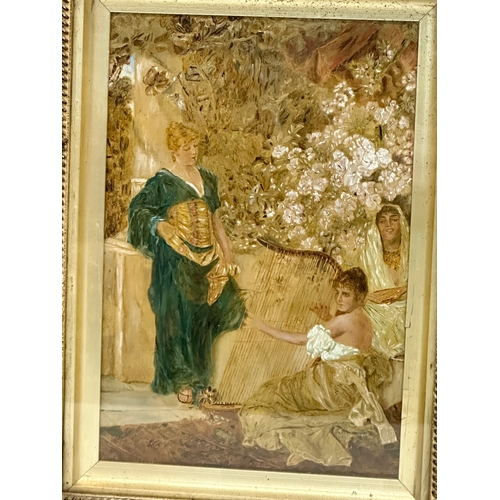 259 - A pair of Late 19th Century oil paintings on canvas. In original gilt shadowbox frames. 18.5x26.5cm.... 