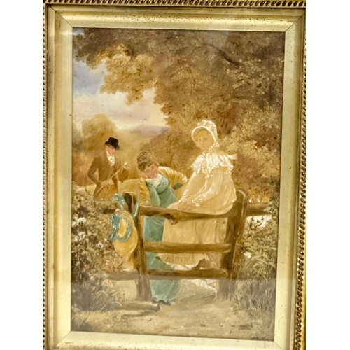 259 - A pair of Late 19th Century oil paintings on canvas. In original gilt shadowbox frames. 18.5x26.5cm.... 