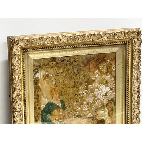 259 - A pair of Late 19th Century oil paintings on canvas. In original gilt shadowbox frames. 18.5x26.5cm.... 