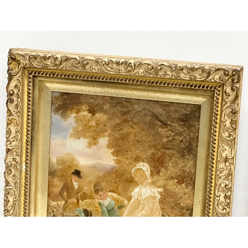 259 - A pair of Late 19th Century oil paintings on canvas. In original gilt shadowbox frames. 18.5x26.5cm.... 