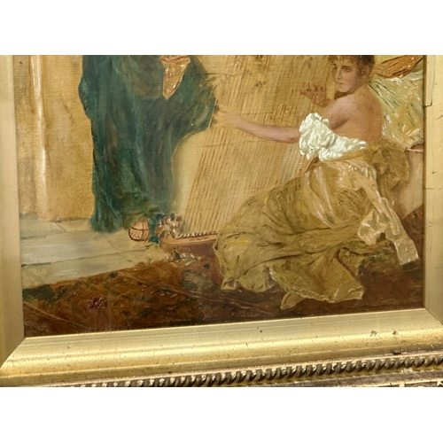 259 - A pair of Late 19th Century oil paintings on canvas. In original gilt shadowbox frames. 18.5x26.5cm.... 