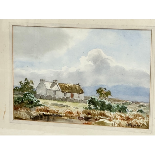 265 - Sean Nichol. A watercolour drawing. 37x25cm. Frame 52x42cm.