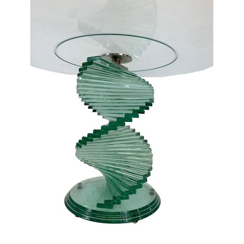 974 - Danny Lane style spiral glass dining table, 120cm x 78cm(1)