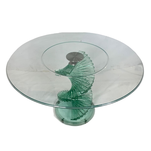 974 - Danny Lane style spiral glass dining table, 120cm x 78cm(1)