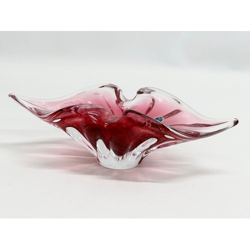 595 - Josef Hospodka. A 1960’s Bohemia Glass bowl designed by Josef Hospodka 27x11x8cm. A Chribska Glasswo... 