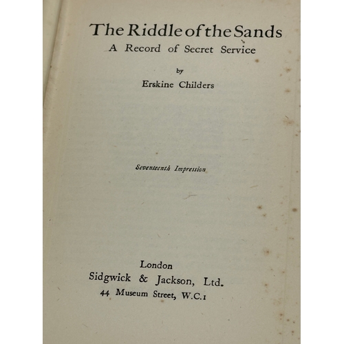 603 - The Riddle of the Sands by Erskine Childers. 17th impression, 1938. With map.