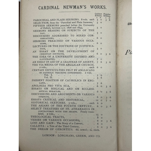 617 - Selection of Parochial and Plain Sermons by John He ray Newman B.D. 5th edition, 1891: Maynooth Coll... 