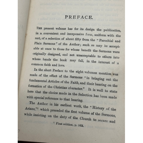 617 - Selection of Parochial and Plain Sermons by John He ray Newman B.D. 5th edition, 1891: Maynooth Coll... 