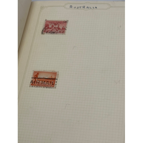 630 - A large collection of stamps in album. Not all pictured.