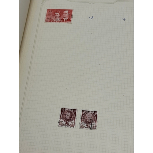 630 - A large collection of stamps in album. Not all pictured.