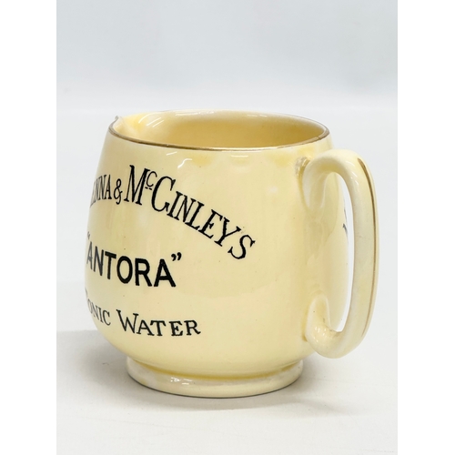 405A - A rare J. A. Campbell & Son McKenna & McGinley’s Model Orange “Antora” Tonic Water jug. 10x7.5x8cm.