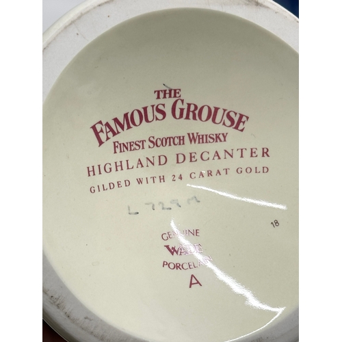 639 - 3 bottles of unopened whisky. The Famous Grouse Finest Scotch Whisky Highland Decanter, Gilded with ... 