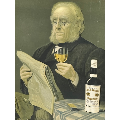 405C - A vintage Peter Keegan & Co LTD Old Irish Whisky advertising poster. Reframed. 40x53cm