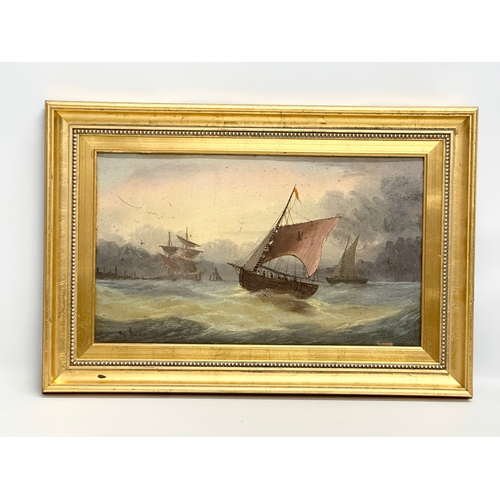 298 - A signed Late 19th/Early 20th Century oil on canvas. Reframed. 55x33cm. Frame 64.5x43.5cm.