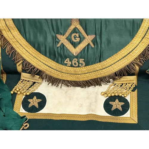 667 - A Late 19th Century Masonic apron in case.