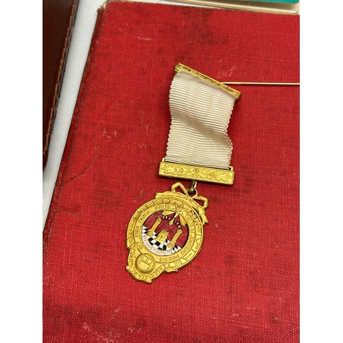 668 - A large collection of Masonic memorabilia. Medals (1 silver) aprons/sashes etc.