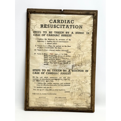 405D - A vintage medical poster. Cardiac Resuscitation. 42x61cm