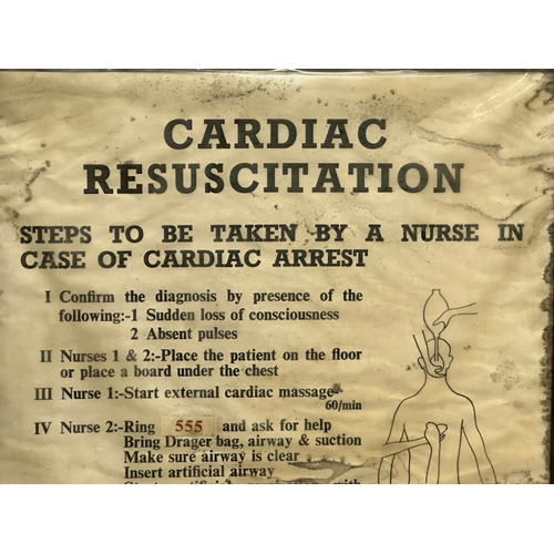 405D - A vintage medical poster. Cardiac Resuscitation. 42x61cm