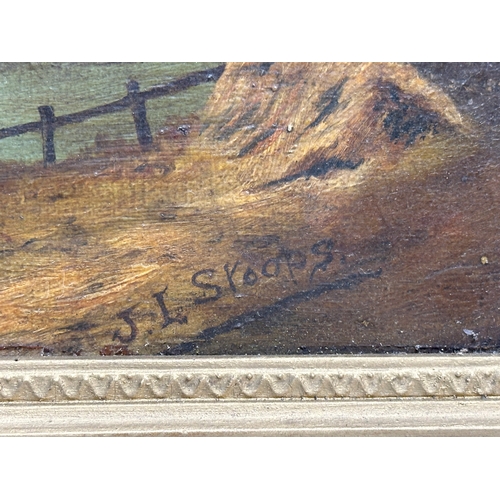 341 - A signed Late 19th/Early 20th Century oil on canvas. Signed J. L. Stoops. In original gilt frame. 51... 