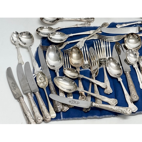 736 - A collection of silver plate. Good quality silver plated cutlery. Collectors spoons in case etc