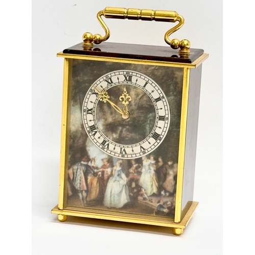 301A - A small Imof Swiss 15 Jewell eight day carriage clock. 7x5x10cm.